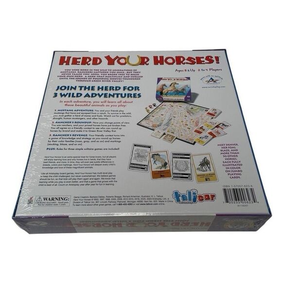 Herd Your Horses Board Game 3 Wild Adventures Aristoplay Sealed NEW - Picture 2 of 4